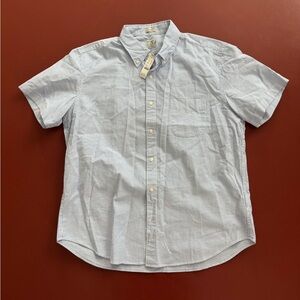 NWT J. Crew Blue Striped Short Sleeve Oxford Shirt
